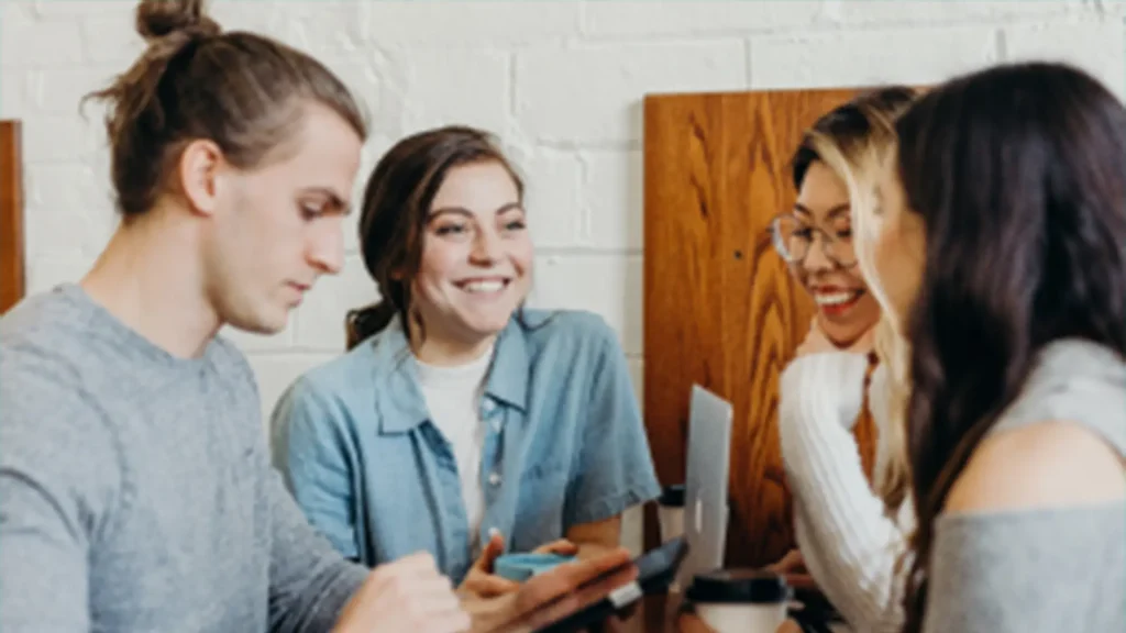 Group of friends talking