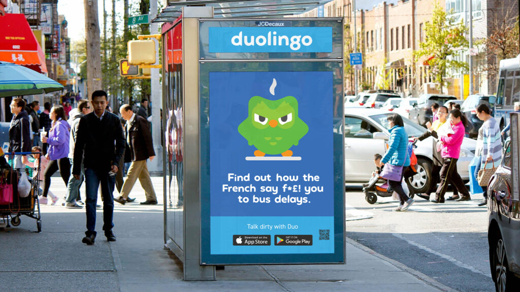 Duolingo's street advertisement